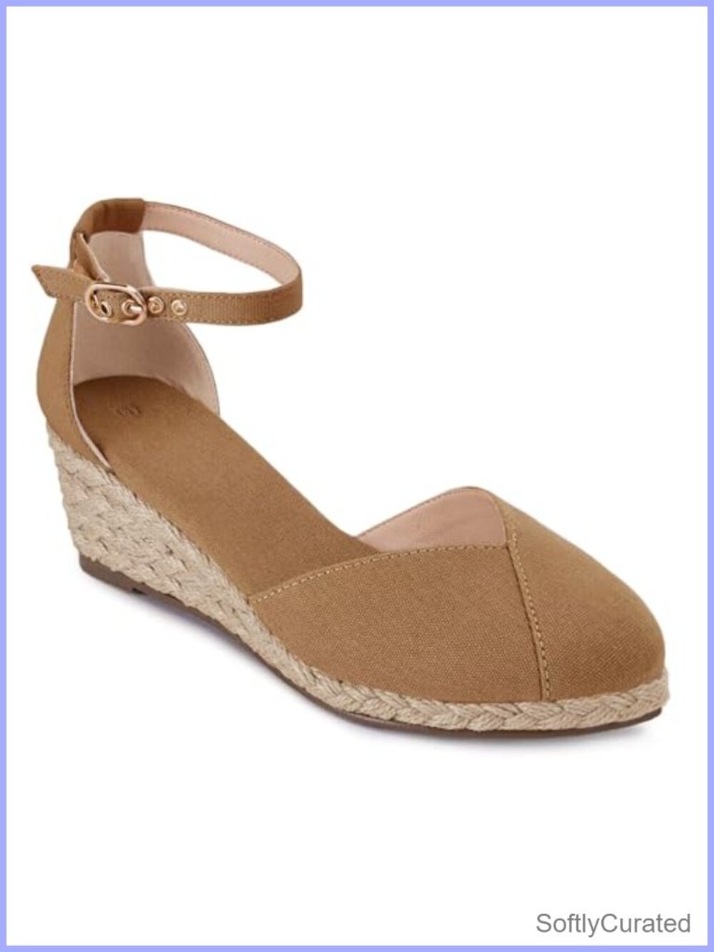 Espadrilles Platform Sandals Closed Toe Ankle Strap Canvas Summer Wedges